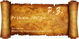 Prikopa Zéta névjegykártya